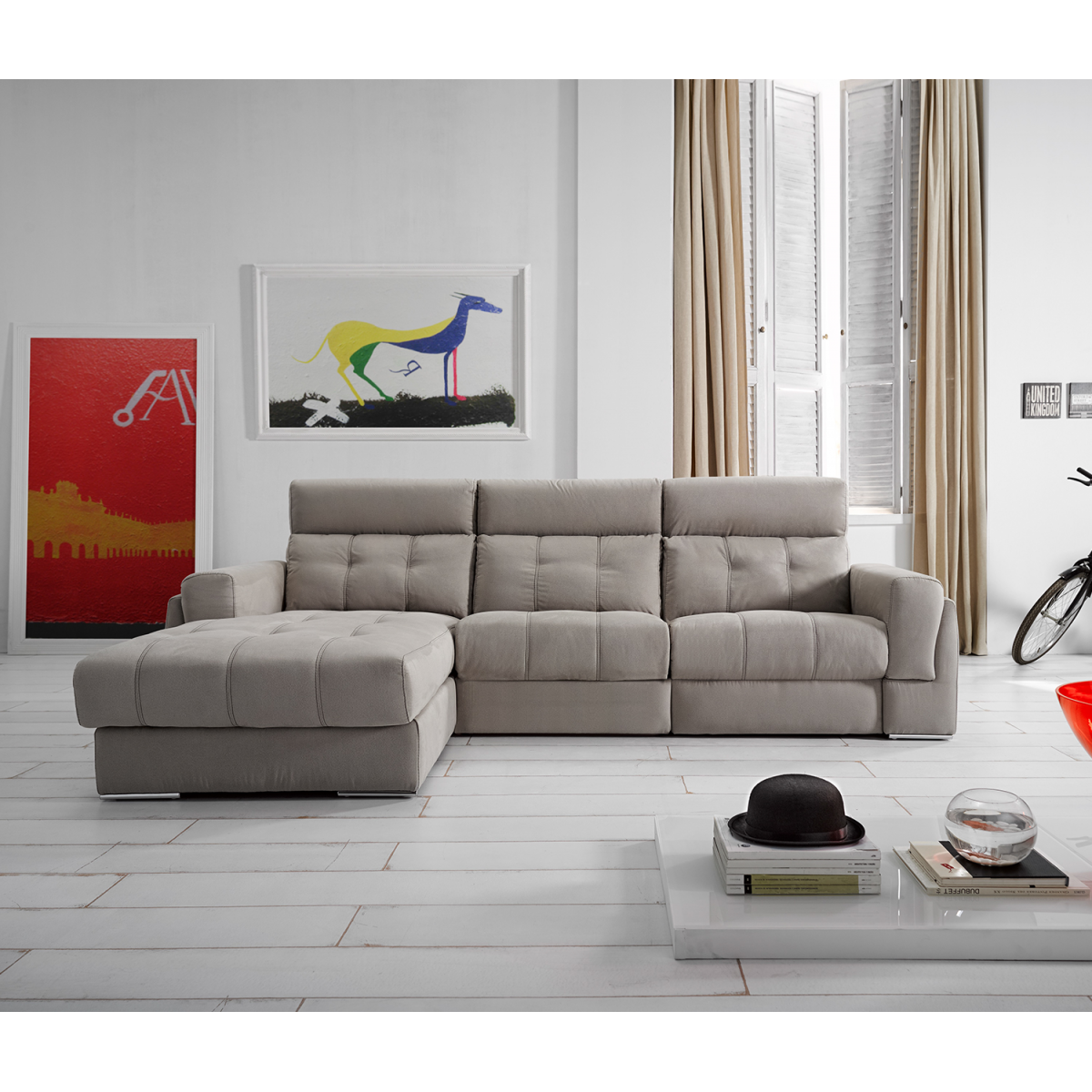 Sofá com chaise longue e relax JOM Azahara 1300726 JOM