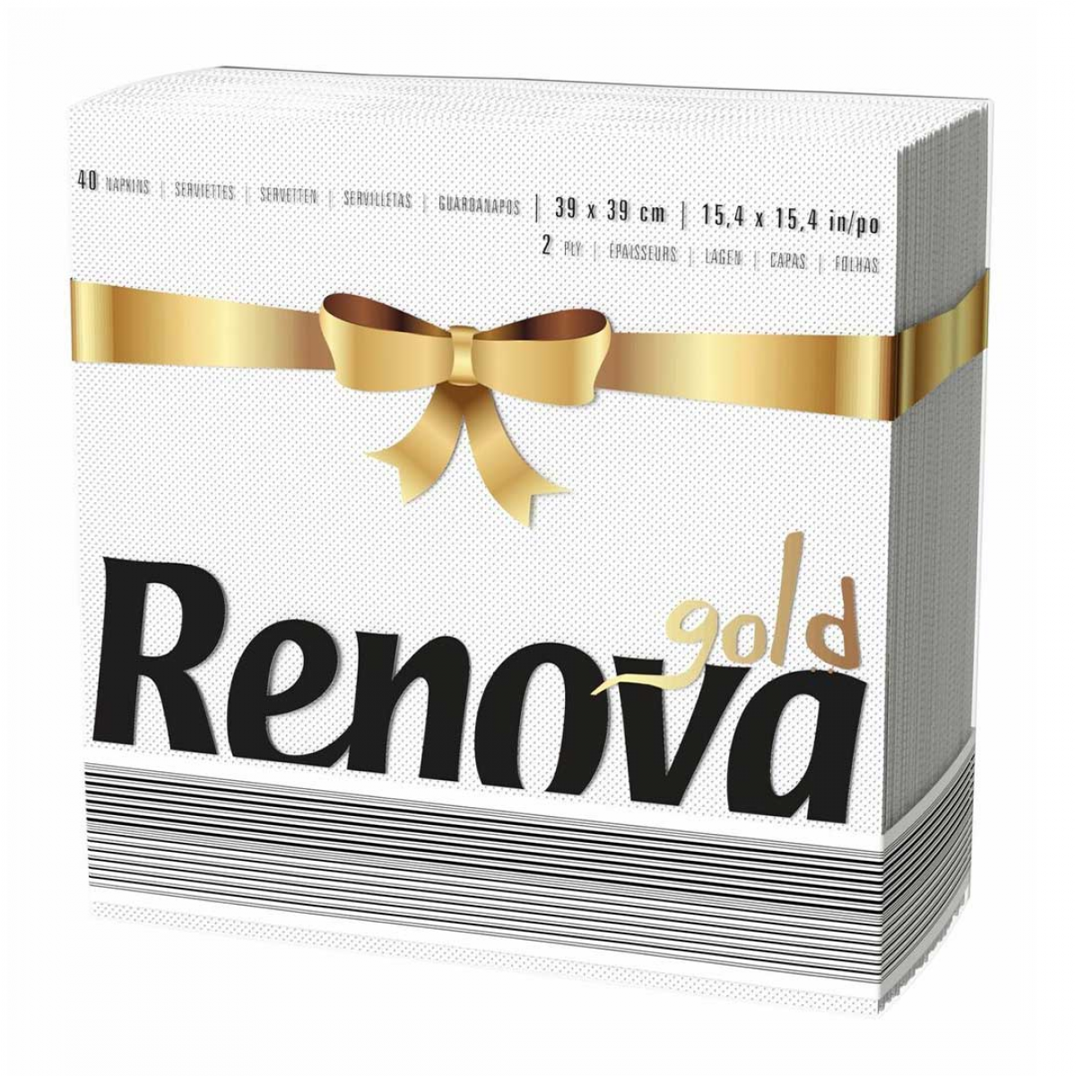 Pack 40 Guardanapos RENOVA GOLD 2 FOLHAS BRANCO 200072500 3600001 JOM pack-40-guardanapos-renova-gold-2-folhas-branco-200072500-3600001-jom